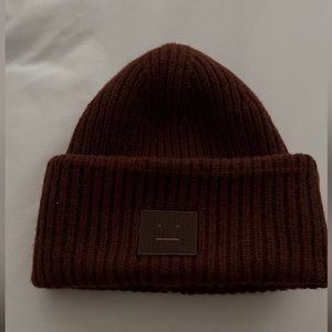 Acne Studio brown expresso wool beanie 56cm